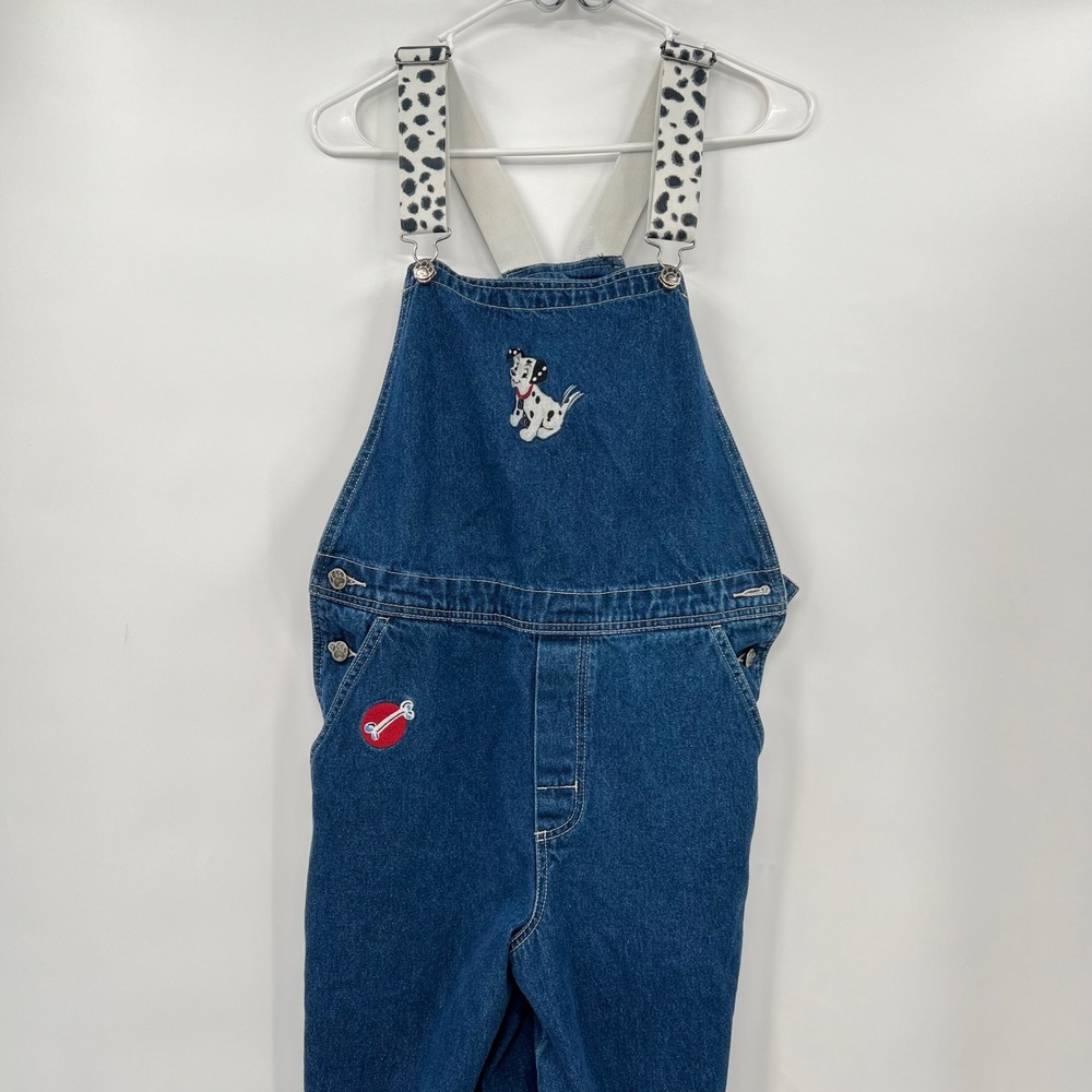Disney Store 101 Dalmatians Vintage Denim Overalls Medium Blue Spot Straps M